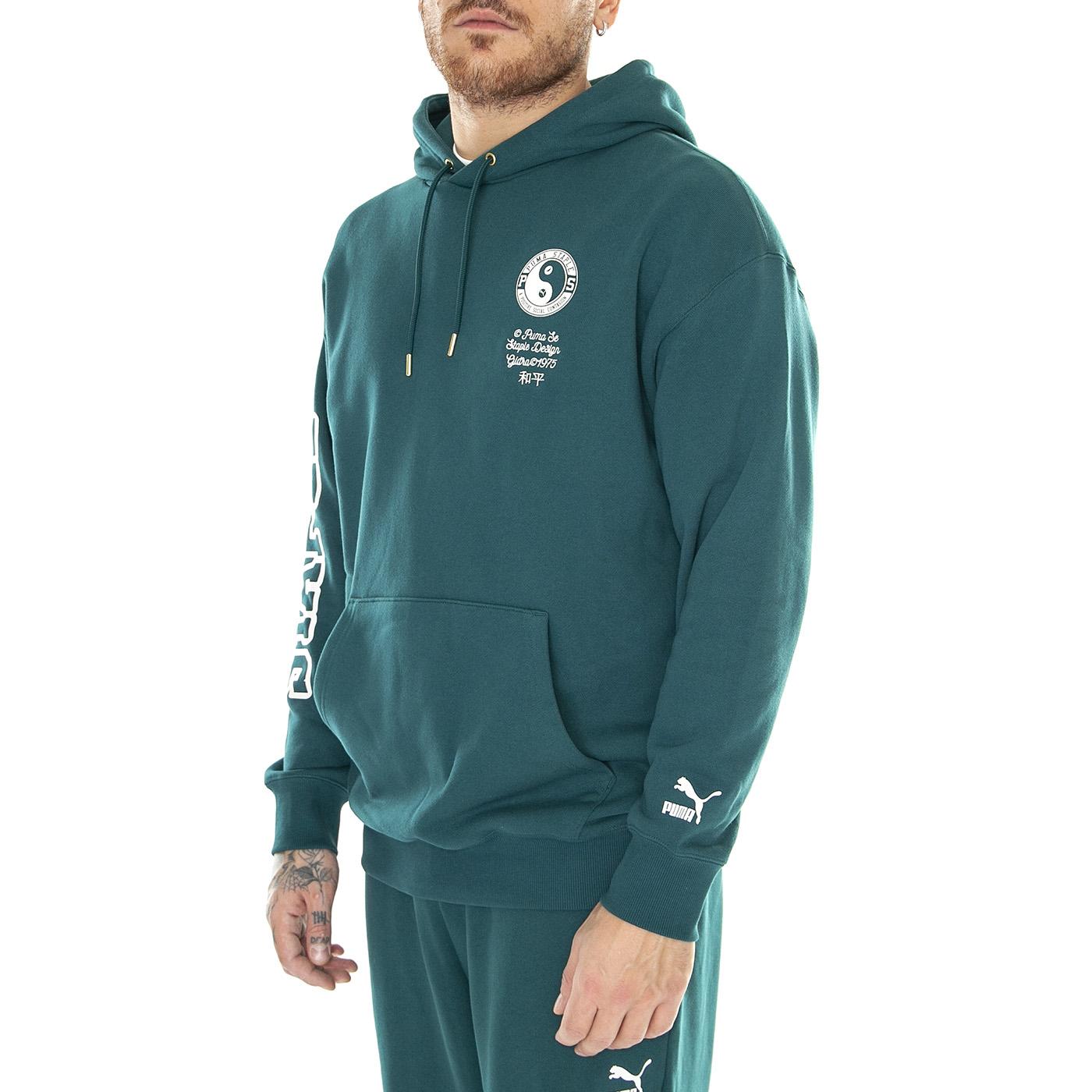 PUMA x STAPLE Hoodie TR green - Felpa con Cappuccio Uomo Verde 622202-43  PUMA 
