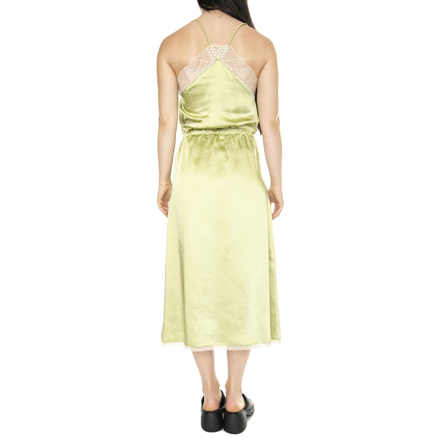 Falda midi satinada encaje verde Green Skirt - Gonna Verde 41W/11286  WILD PONY 