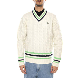 PULLOVER 9II White - Maglione Scollo a V Uomo Bianco AH5199-9II . LACOSTE 