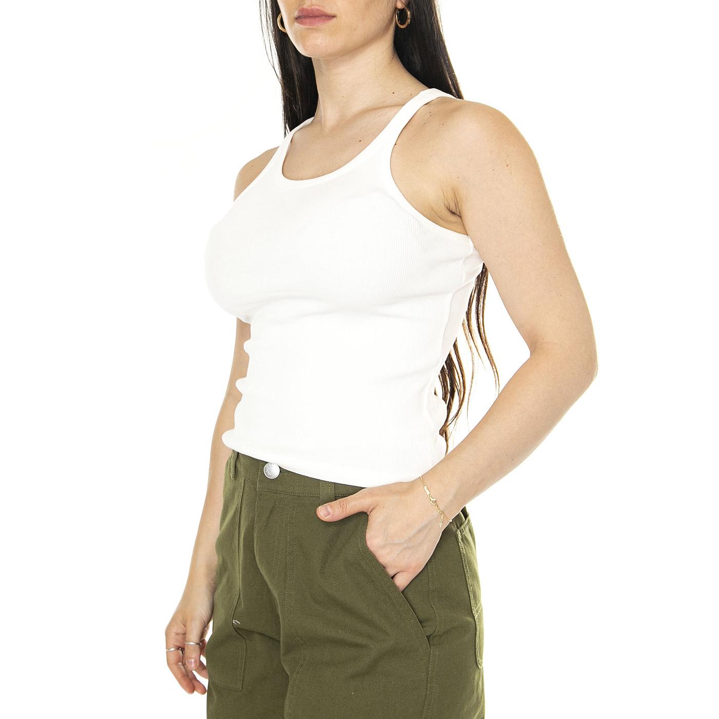 White Harriet Top Snow White - Canotta Donna Bianca WTP00157-SNOW WHITE  THINKING 