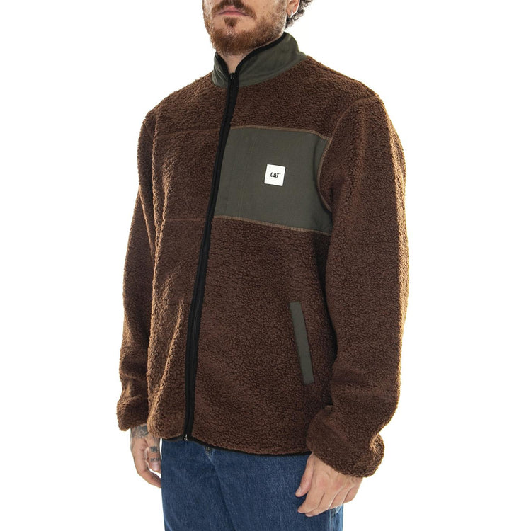 Full Zip Sherpa Brown - Giacca Uomo Marrone 6040068-13191  CAT 