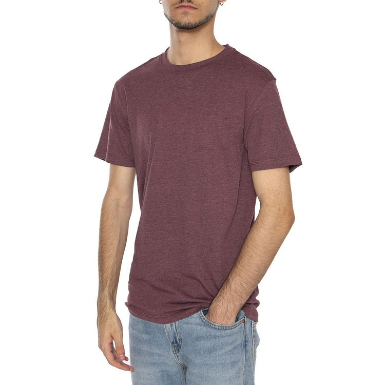 Max Life SS Stitch Tee Noos Port Royale Melange - Maglietta Girocollo Uomo Bordeaux 22025208-4811733 . ONLY & SONS 