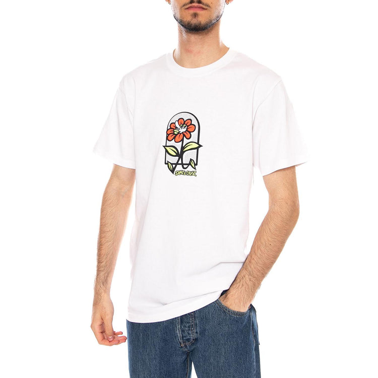 DELFINO FLOWER GUY T-SHIRT - Maglietta Girocollo Uomo Bianca SCA-TEE-13365 WHT SANTA CRUZ 