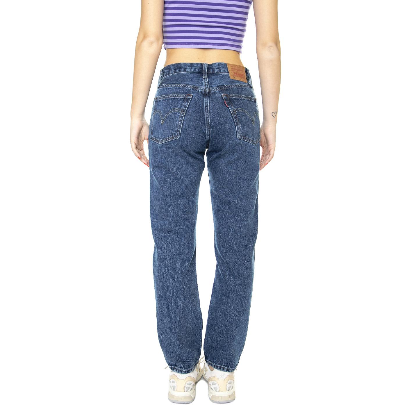 501 Crop Orinda Troy Horse Dark Indigo Flat Finish - Pantaloni Denim Jeans Donna Blu 36200-0224  LEVIS 