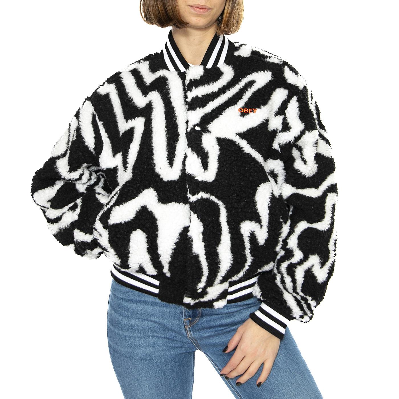 Obey Mazy Varsity Jacket Black Multi - Giacca Donna Nera / Multicolore 221800404-BKM  OBEY 