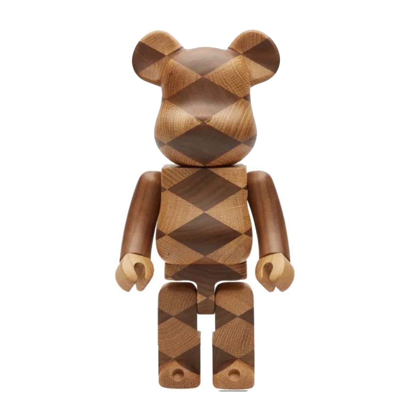 Medicom x Karimoku Woven Wooden Be@rbrick Brown 400% - Toy Medicom Multicolore KARIMOKU  MEDICOM TOY 