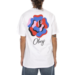 OBEY PAPER ROSE TEE WHITE - Maglietta Girocollo Uomo Bianca 165264300 WHT OBEY 