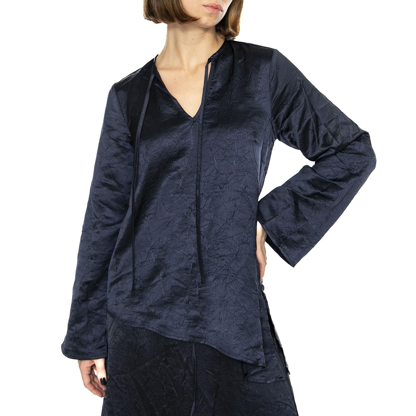 Top satén arrugado azul - Top Donna Blu 43W/11231  WILD PONY 