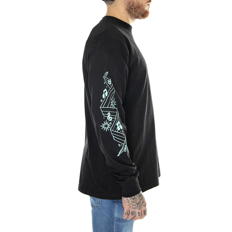 Benchin L/S Tee Black - Maglietta Girocollo Maniche Lunghe Uomo Nera TS02131-BLACK  HUF 