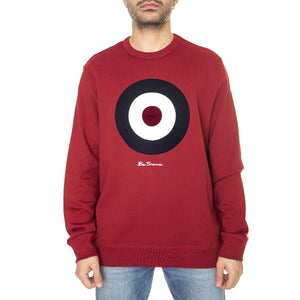 Flock Target Sweat Red - Felpa Girocollo Uomo Rossa 64842-550  BEN SHERMAN 