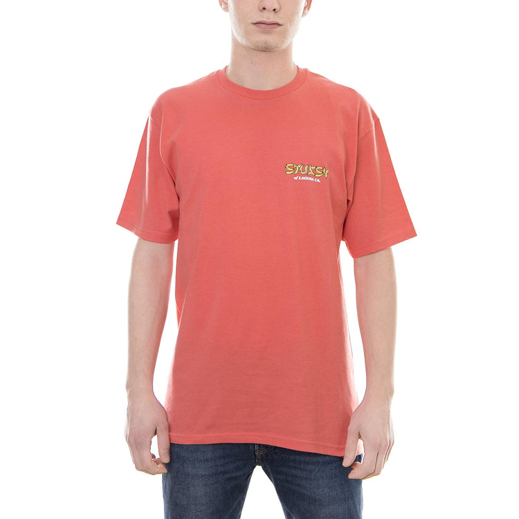 PSYCHO TROPICS TEE ROSE 1904232-ROSE . STUSSY 