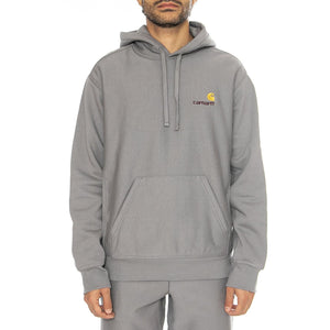 Hooded American Script Sweat Yosemite - Felpa con Cappuccio Uomo Grigia I028279.2LRXX  CARHARTT WIP 