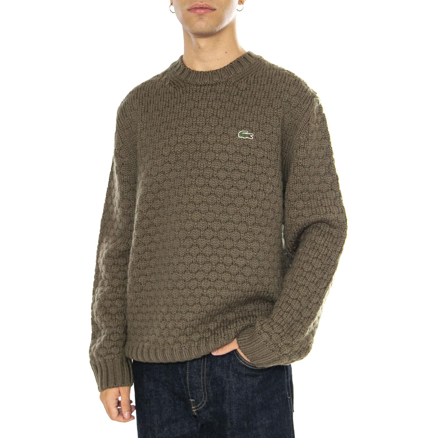 Pullover AH3223-BMY Green - Maglione Girocollo Uomo Verde AH3223-BMY  LACOSTE 
