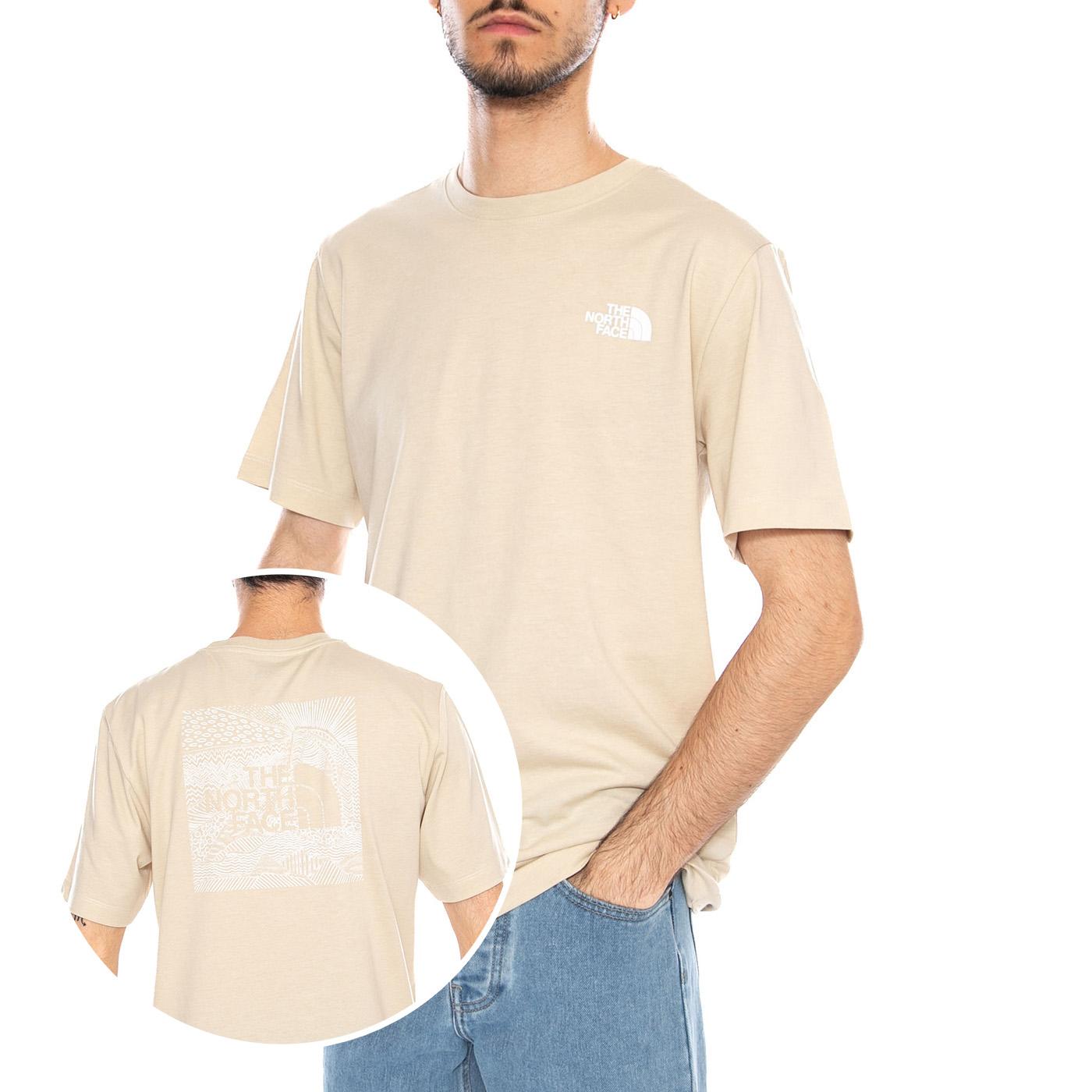 M Box NSE Celebration R Desert Stone - Maglietta Girocollo Uomo Beige NF0A8GV2 DOM1 THE NORTH FACE 