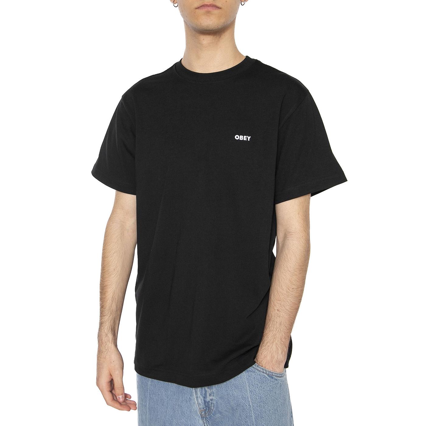 Established Works Bold Tee SS Black - Maglietta Girocollo Uomo Nera 131080365-BLK . OBEY 