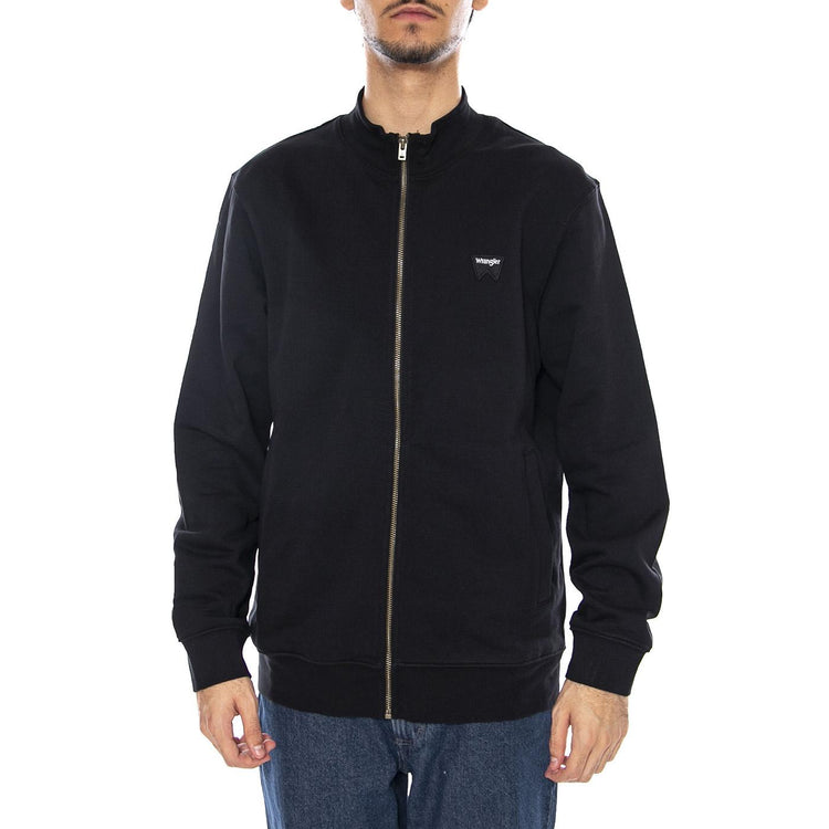 Funnel Neck Zip Black - Felpa Collo Alto con Zip Integrale Uomo Nera 112350548 . WRANGLER 