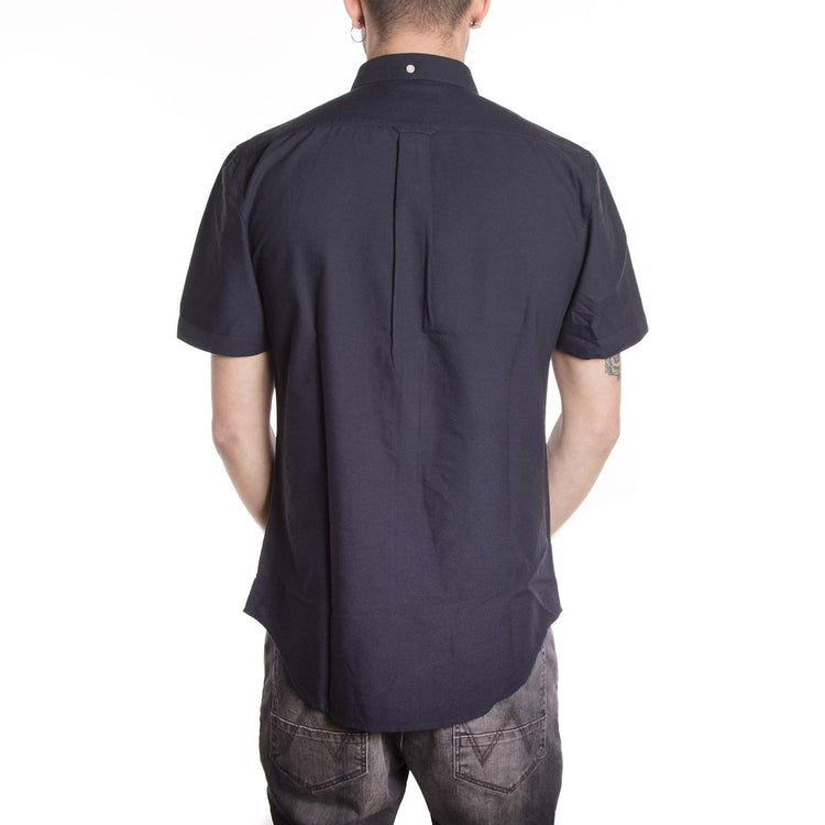 Brewer Short Sleeve Oxford Shirt - Navy - Camicia Maniche Corte Uomo Blu F4WS5074-454  FARAH 