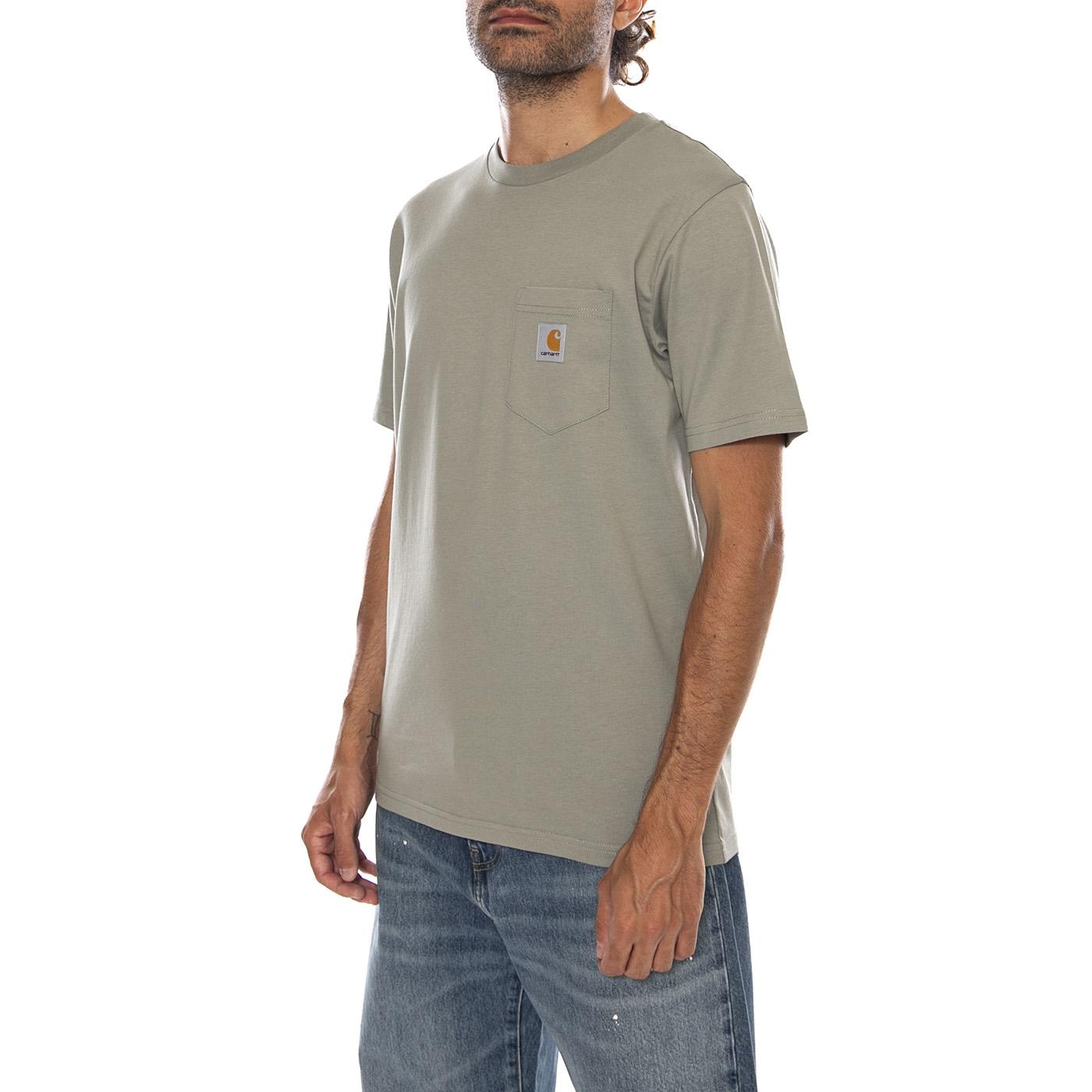 S/S POCKET T-SHIRT SHADY GREEN - Maglietta Girocollo Uomo Verde I030434 3RFXX CARHARTT WIP 