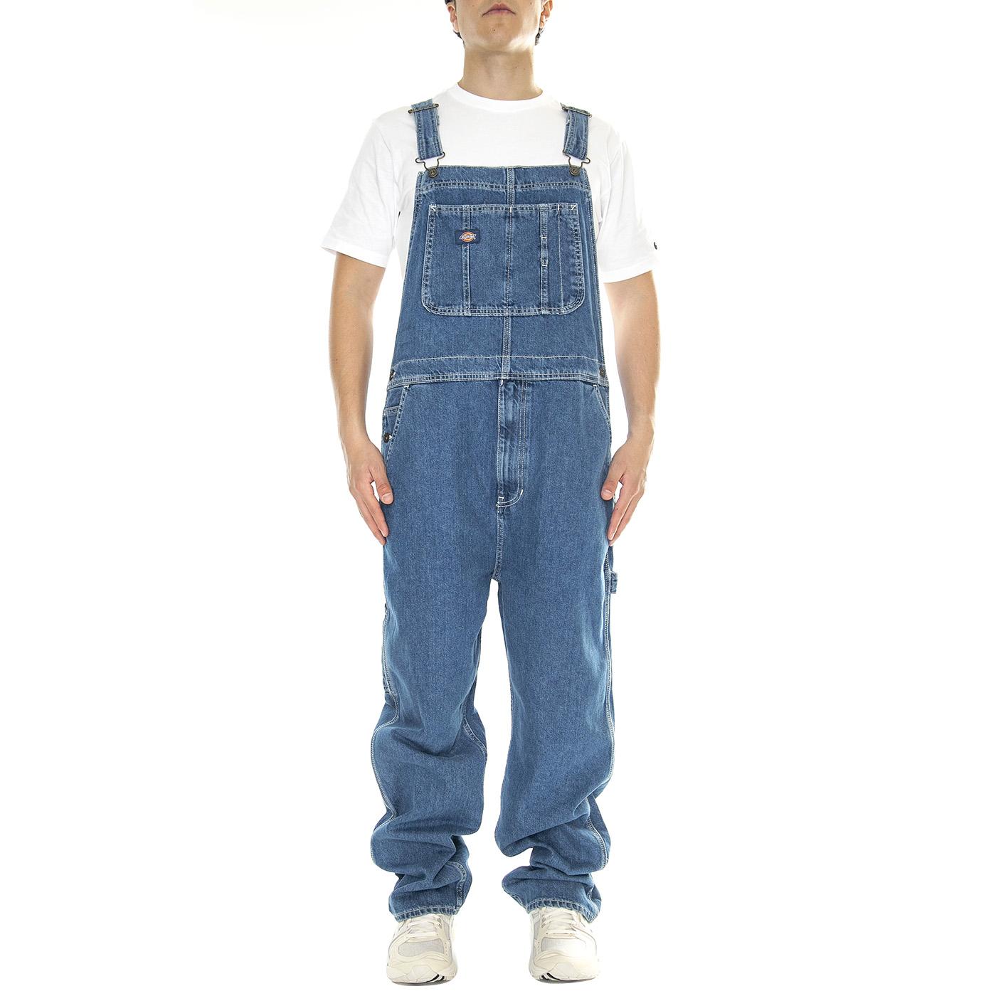 Dickies Classic Denim Bib Classic Blue - Salopette Denim Jeans Uomo Blu DK0A4XYACLB1  DICKIES 
