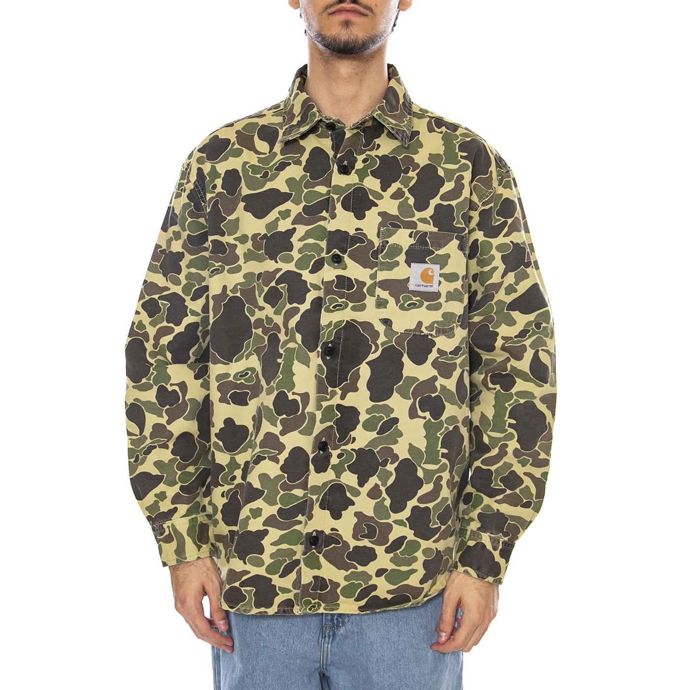L/S Duck Shirt Camo Duck, Green - Camicia Uomo Multicolore I033769.2EQ06  CARHARTT WIP 