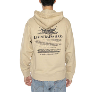 Relaxed Graphic PO Badge Batwing White P Neutral - Felpa con Cappuccio Uomo Beige 38479-0423 . LEVIS 