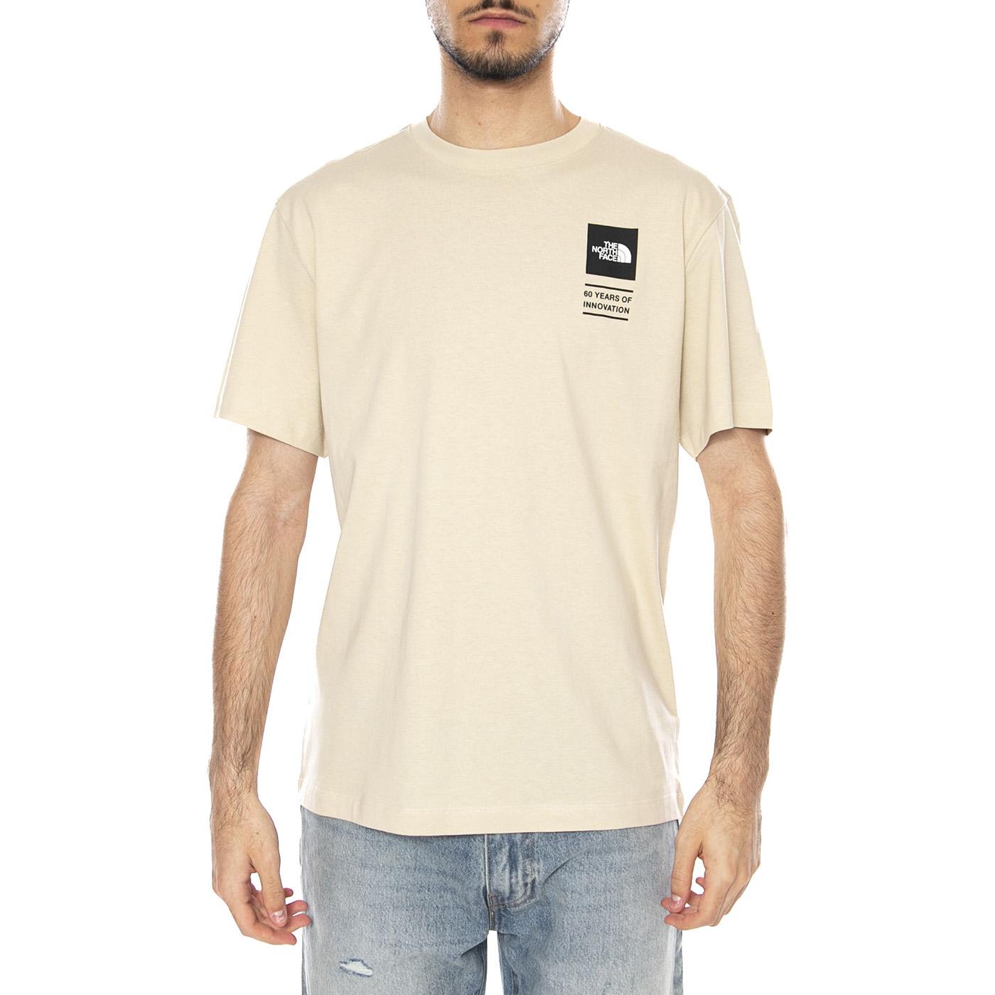 M ICON CEL RG SS TEE - Maglietta Girocollo Uomo Beige NF0A8GAS DOM1 THE NORTH FACE 