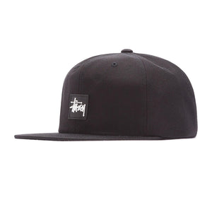 STOCK RUBBER PATCH CAP BLACK 131786-BLACK  STUSSY 