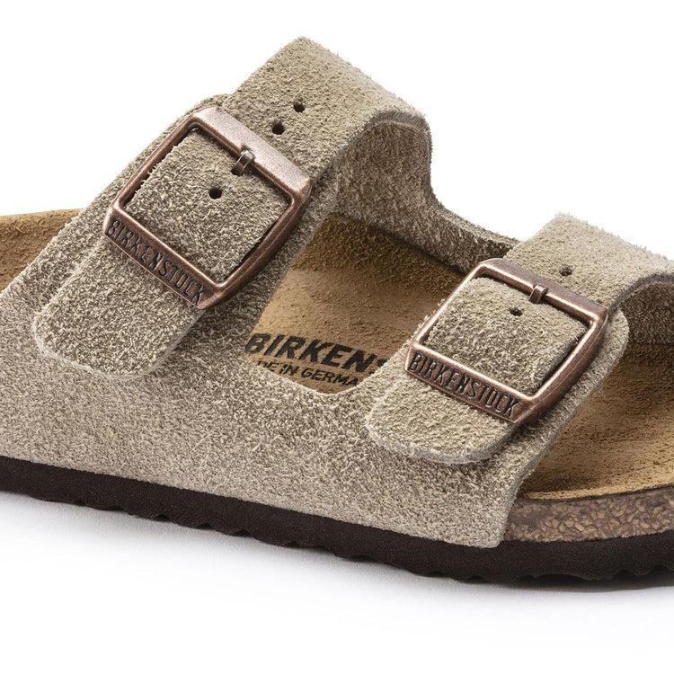 Arizona Kids Taupe Suede Leather - Sandali Bambino Marroni 1021704  BIRKENSTOCK 
