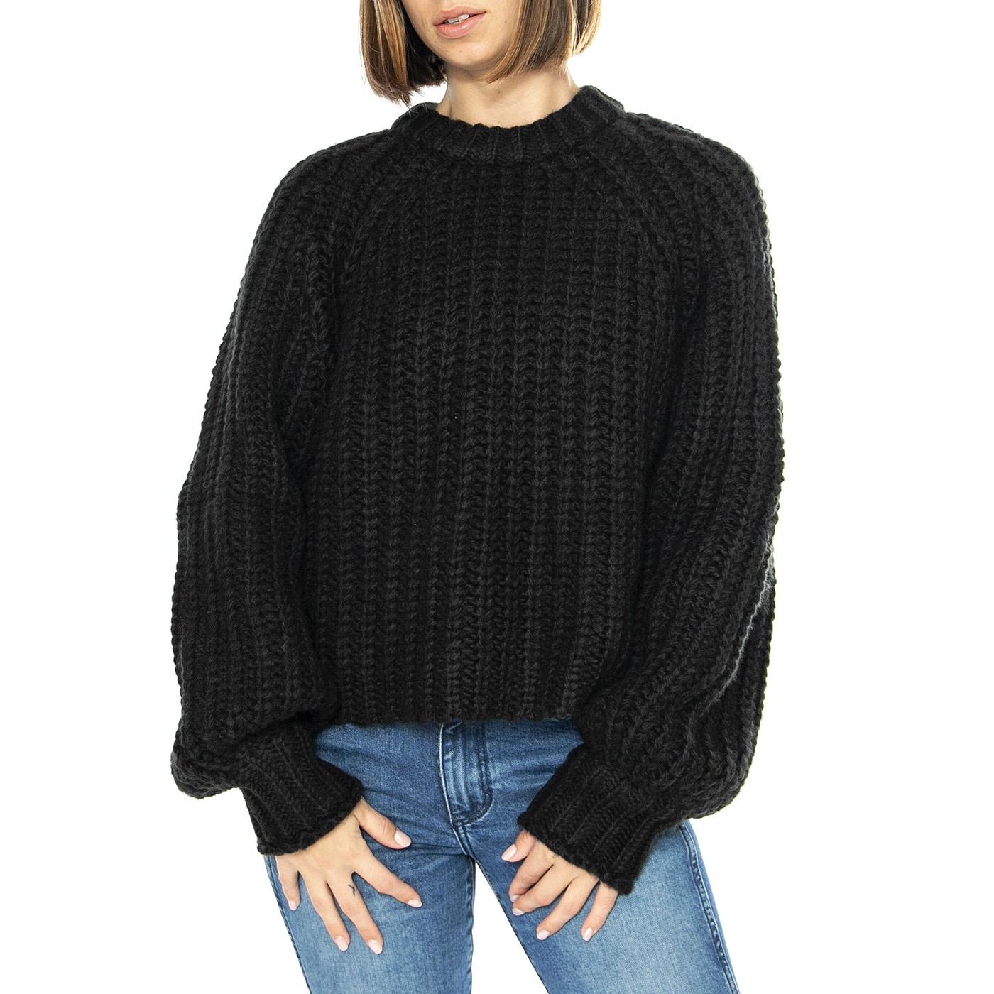 Puff Sleeve Sweater Black - Maglione Donna Nero 112356480-BLACK  WRANGLER 