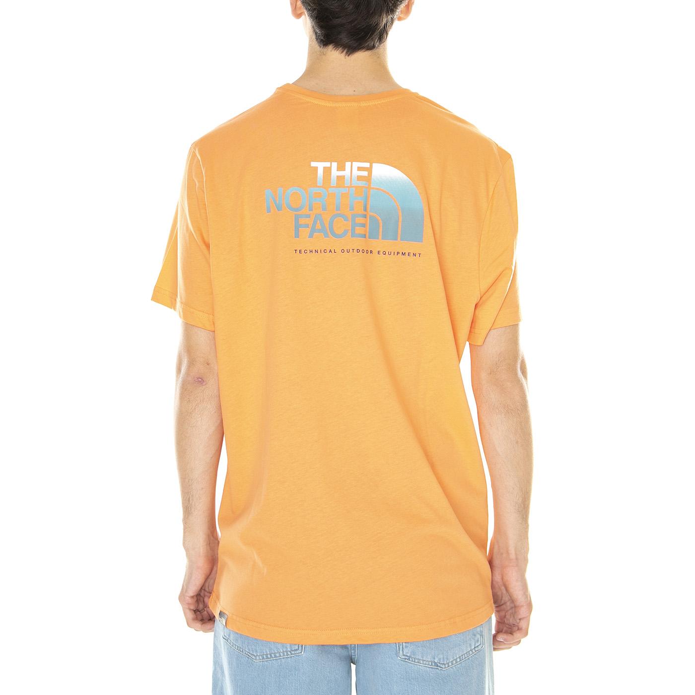 M' D2 Graphic S/S Tee EU Dusty Coral Orange - Maglietta Girocollo Uomo Arancione NF0A83FQN6M1  THE NORTH FACE 