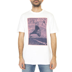 Brighton Gramophone Tee Ivory - Maglietta Girocollo Uomo Bianca 67129-015  BEN SHERMAN 