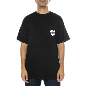 S/S Amour Pocket T-Shirt Black / White - Maglietta Girocollo Uomo Nera I033675.0D2XX  CARHARTT WIP 