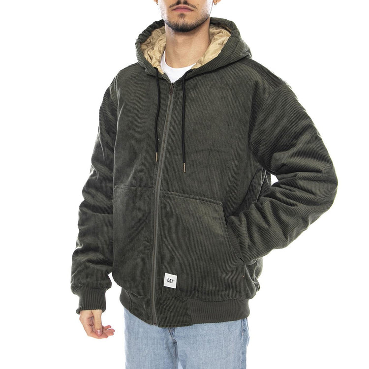 Cord Active Jacket -- Giacca Uomo Beetle Verde con Cappuccio 6040096 19-0312 CAT 