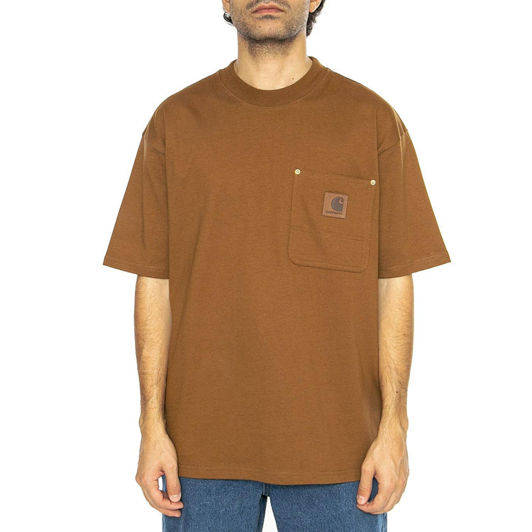 S/S Eldon Pocket T-Shirt Hamilton Brown - Maglietta Girocollo Uomo Marrone I034365.HZXX  CARHARTT WIP 