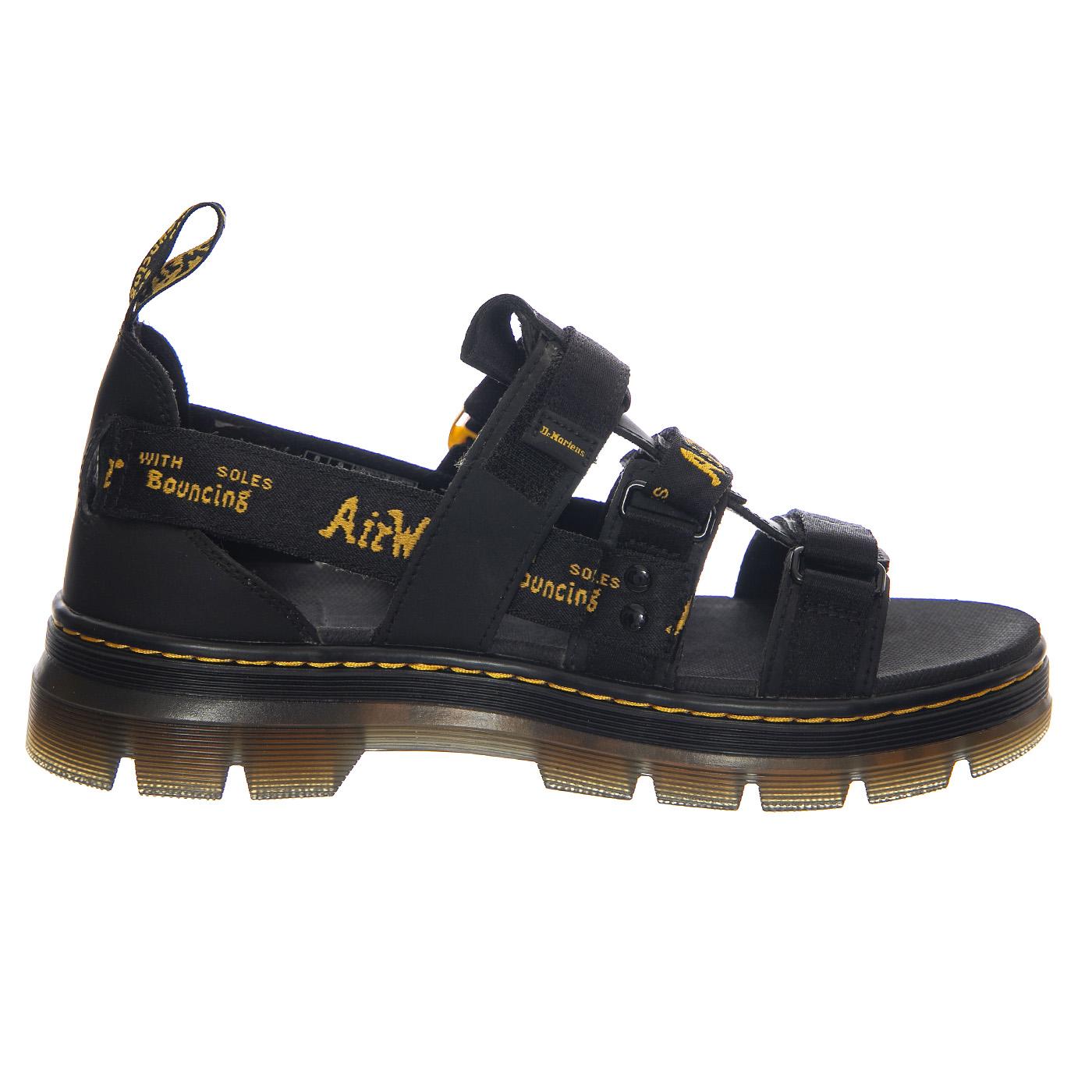 Pearson II Black Leather Webbing - Sandali Uomo Neri 30882001  DR.MARTENS 