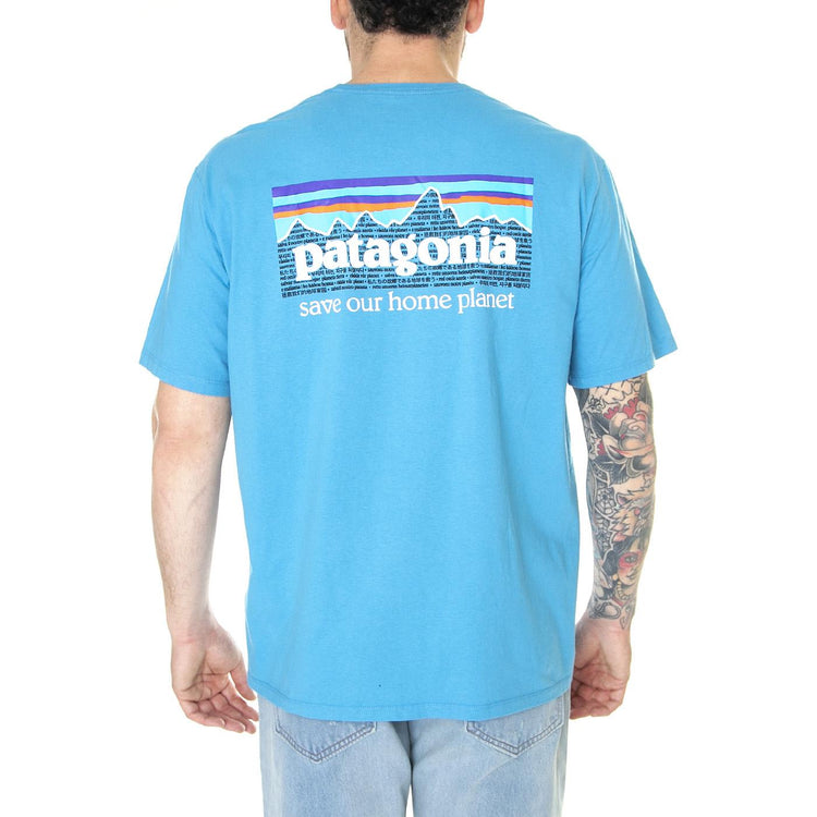 M's P-6 Mission Organic T-Shirt Anacapa Blue - Maglietta Girocollo Uomo Blu 37529-APBL  PATAGONIA 