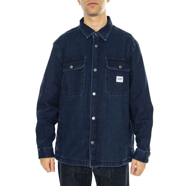 Workwear Overshirt Medium Worn Wash - Camicia Uomo Blu 112355654-BLUE  LEE 