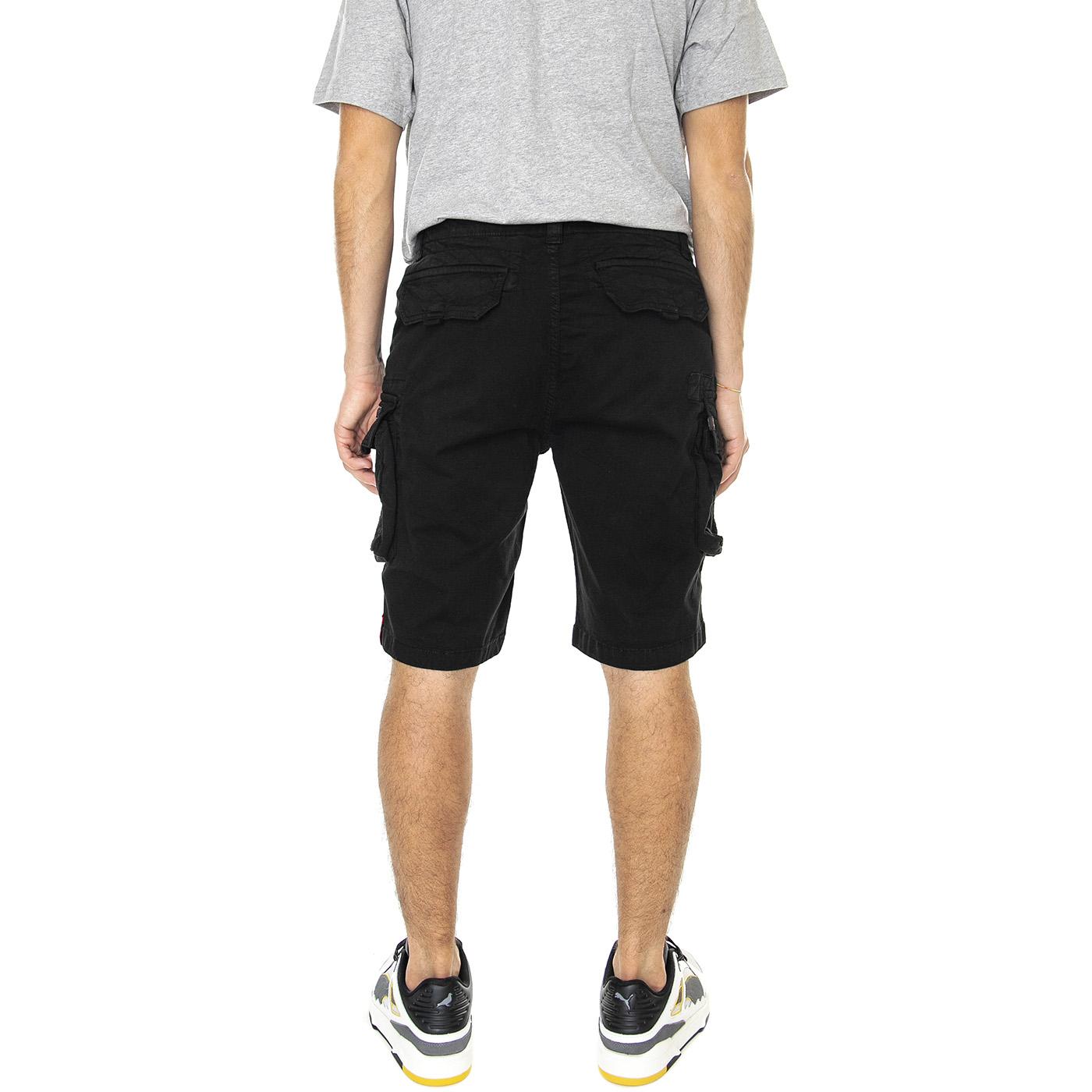 M' Crew Short Black - Bermuda Uomo Neri 176203-03  ALPHA INDUSTRIES 