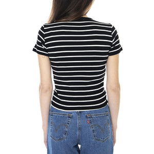 Samantha Baby T-Shirt - White / Black - Maglietta Girocollo Donna Bianca / Nera 02991-BKWHT . BRIXTON 