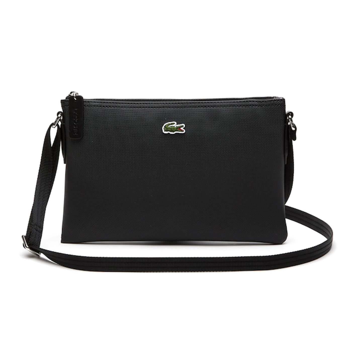 Flat Crossover Bag - Borsa a Tracolla in Pelle Nera NF1887PO-000  LACOSTE 