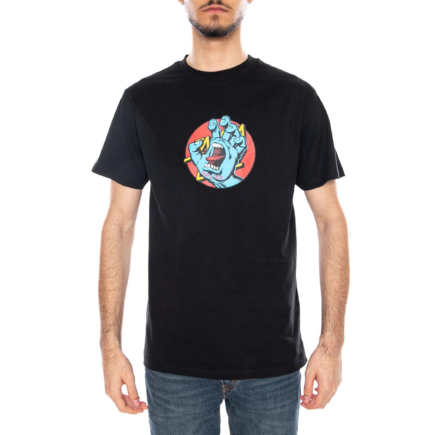 Hand Dot Front Black - Maglietta Girocollo Uomo Nera SCA-TEE-12747 Black SANTA CRUZ 