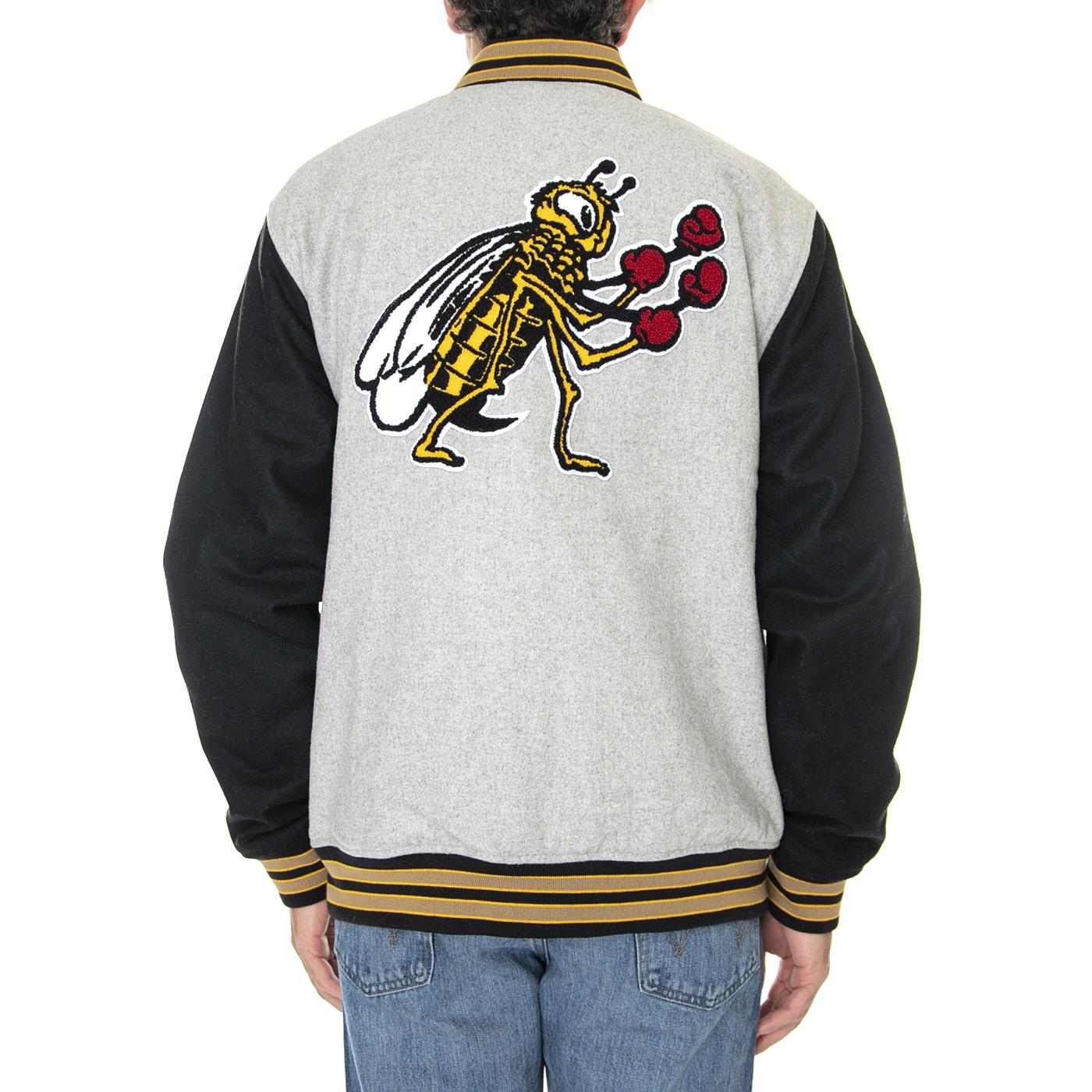 Checkerboard Research Varsity Jacket Chracoal Heather / Black - Giacca Invernale Uomo Grigia / Nera VN0A7S92CHD1  VANS 