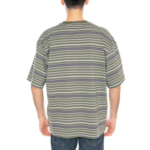 S/S Zane T-Shirt Zane Stripe, Dollar Green - Maglietta Girocollo Uomo Multicolore I036186 3L1XX CARHARTT WIP 