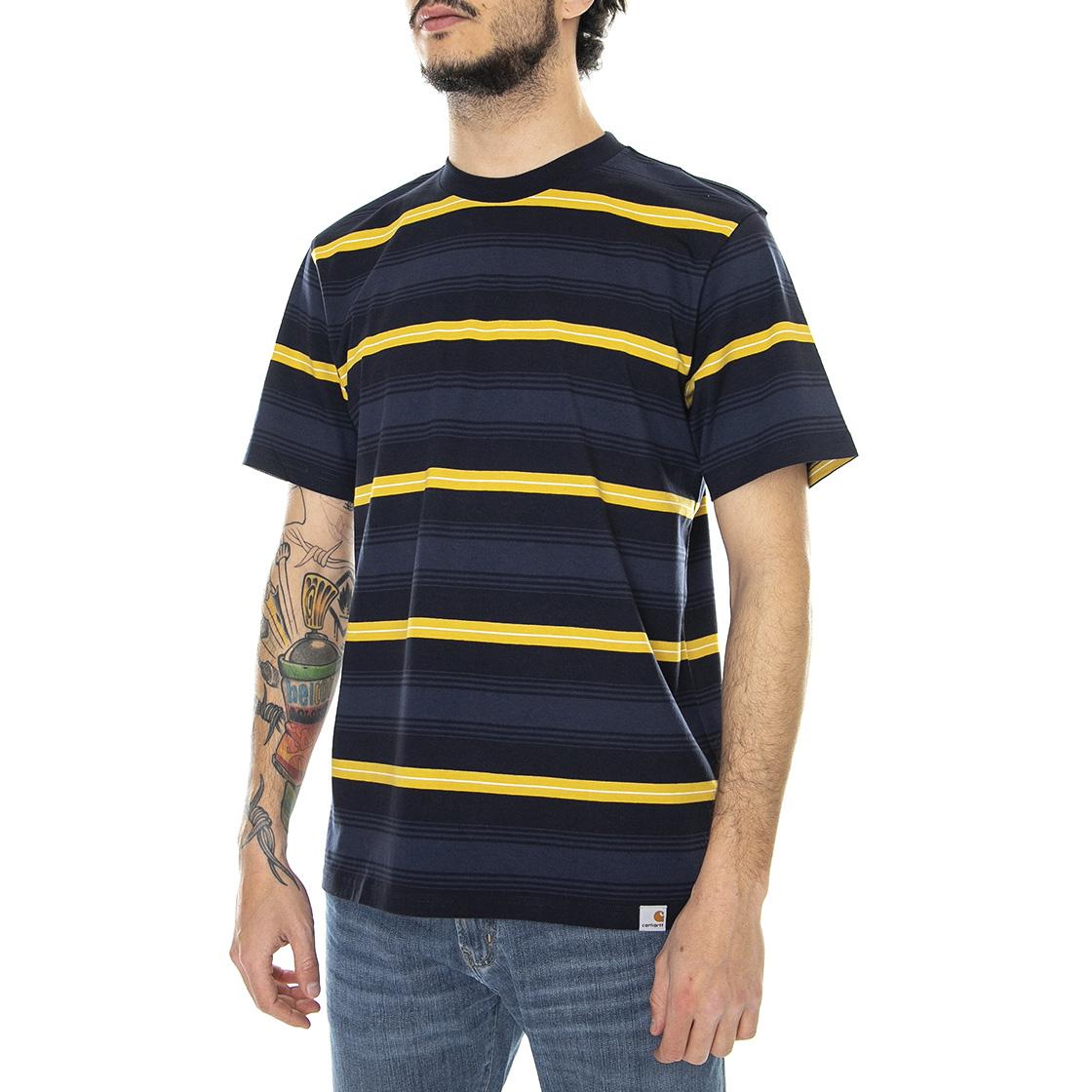 S/S Buren T-Shirt Buren Stripe, Dark Navy I028404.1C.95.03  CARHARTT WIP 