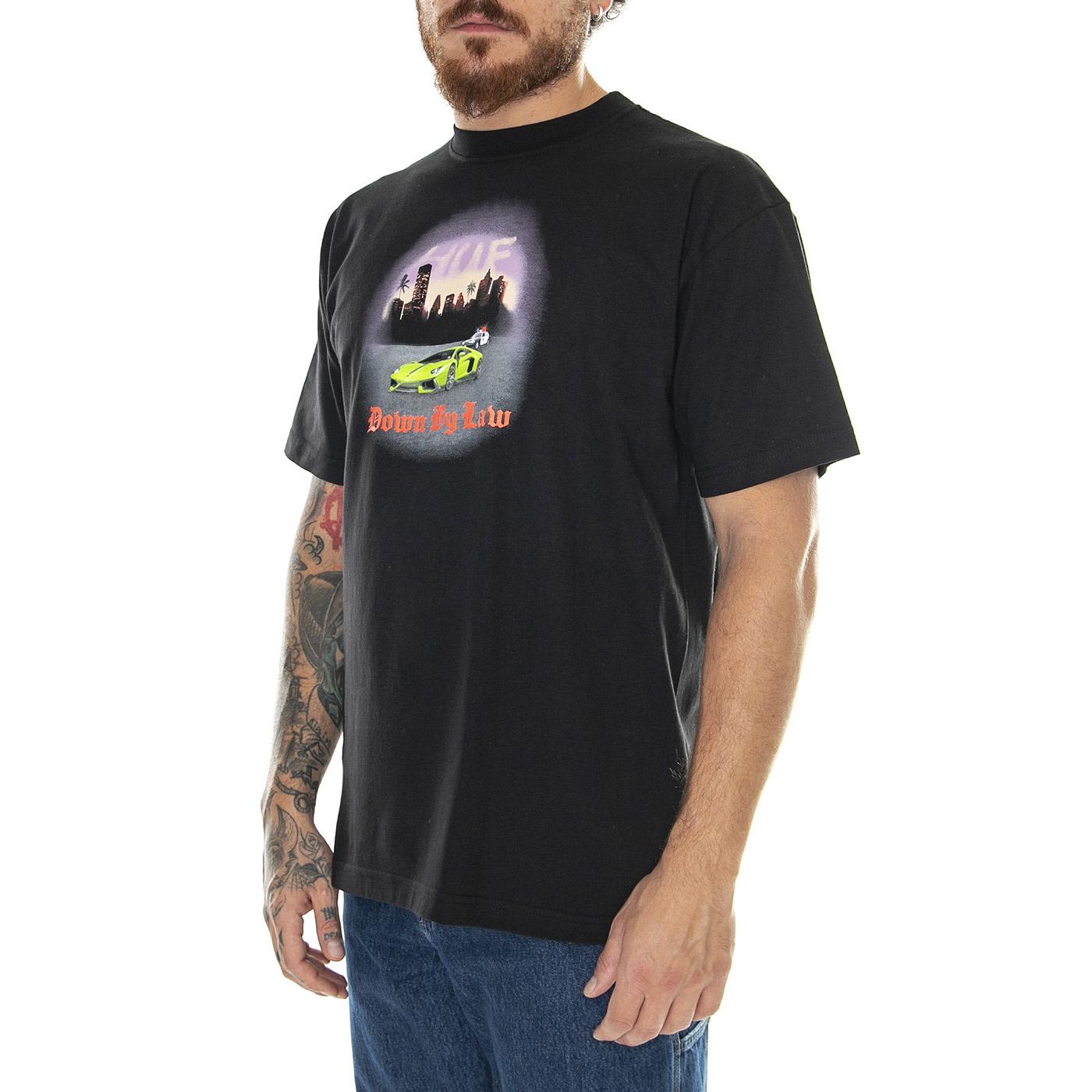Down By Law S/S Tee Black - Maglietta Girocollo Uomo Nera TS02091-BLACK  HUF 