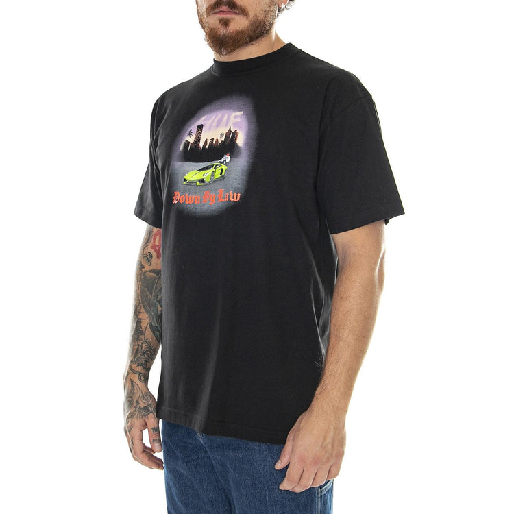 Down By Law S/S Tee Black - Maglietta Girocollo Uomo Nera TS02091-BLACK  HUF 