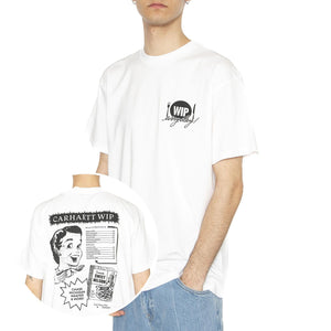 S/S Catalogue T-Shirt White / Black - Maglietta Girocollo Uomo Bianca I034644.00AXX  CARHARTT WIP 