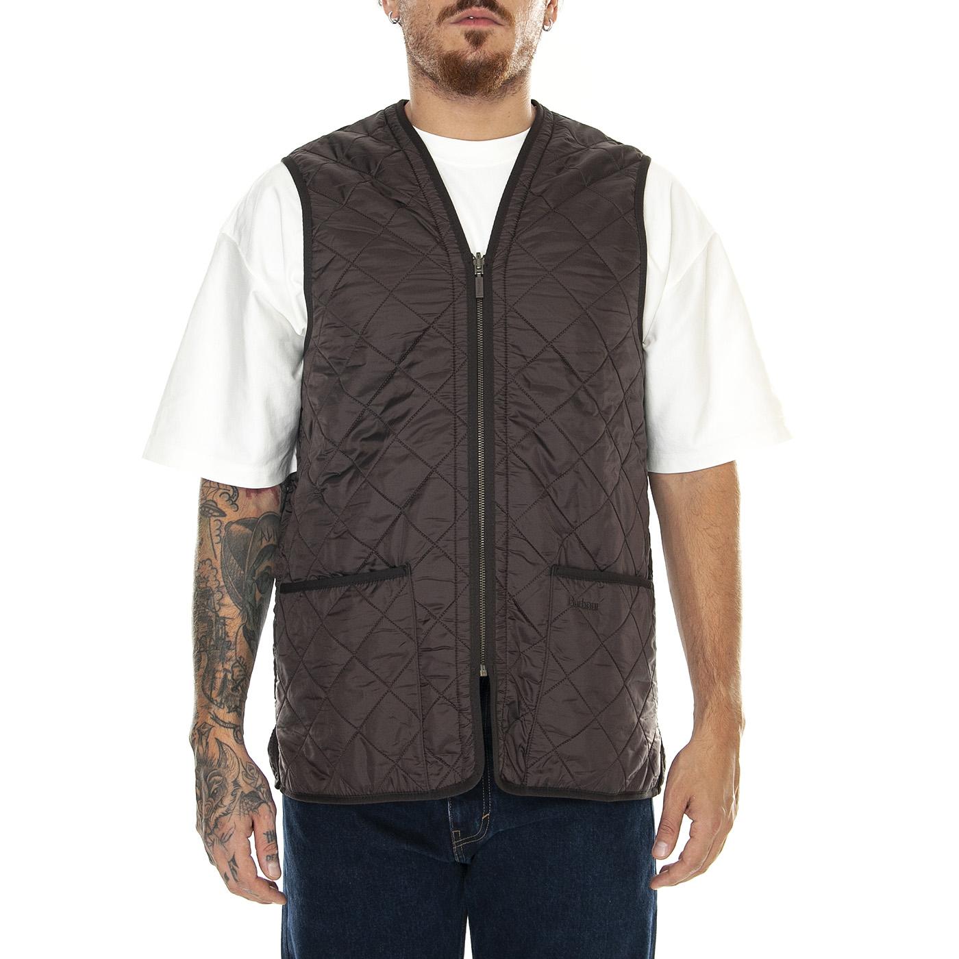 M' Polarquilt Waistcoat Zip Liner Dark Brown - Giacca Invernale Smanicata Uomo Marrone MLI0002-BR71-FW23 . BARBOUR 