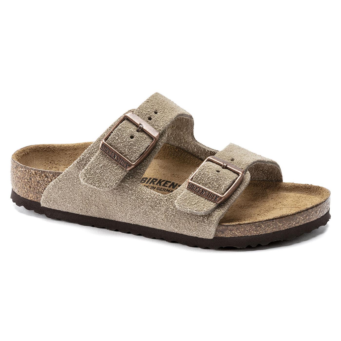 Arizona Kids Taupe Suede Leather - Sandali Bambino Marroni 1021704  BIRKENSTOCK 