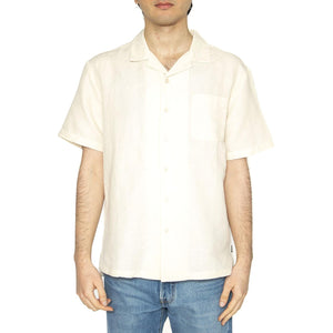 Bunker Linen Blend S/S - Camicia Maniche Corte Uomo Bianca 01410-WHTCP . BRIXTON 